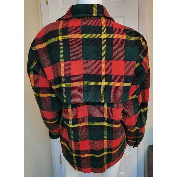 Johnson Woolen Mills Mackinaw Plaid Full Zip Hunting Jacket Vintage Size 16 USA - Picture 6 of 7